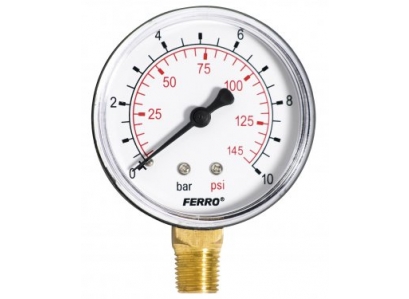 MANOMETER 0-10 1/4" SPODNY pr.63
