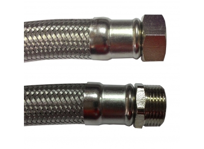 Spoj.had.INOX  1" MF 100cm priama